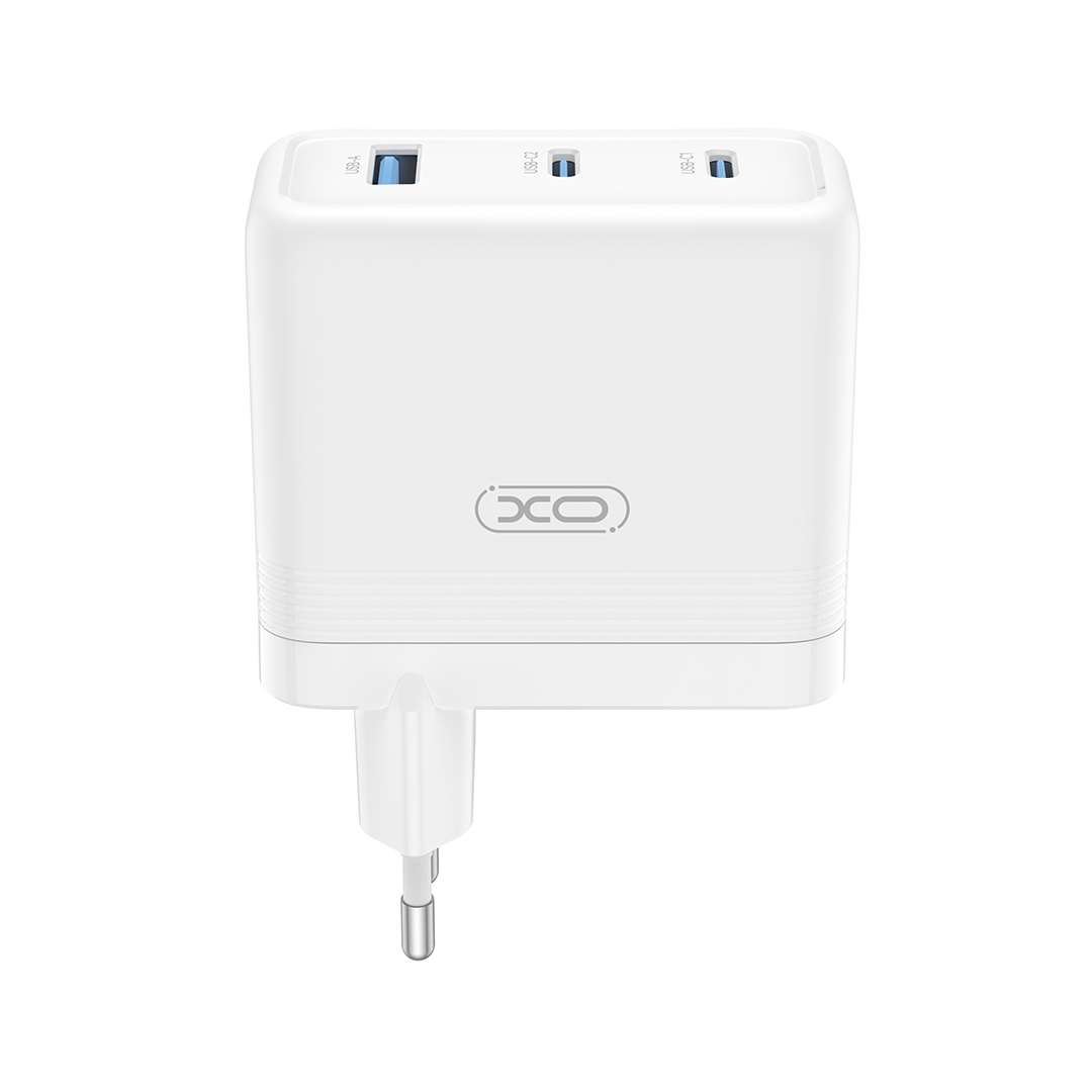 Netværksoplader XO Design CE35, 100W, 5A, 1 x USB-A - 2 x USB-C, Hvid