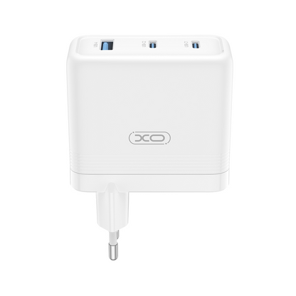 Netværksoplader XO Design CE35, 100W, 5A, 1 x USB-A - 2 x USB-C, Hvid