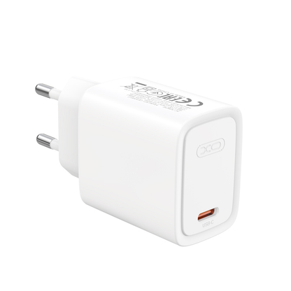 XO Design CE53 Mains Charger, 30W, 3A, 1 x USB-C, White