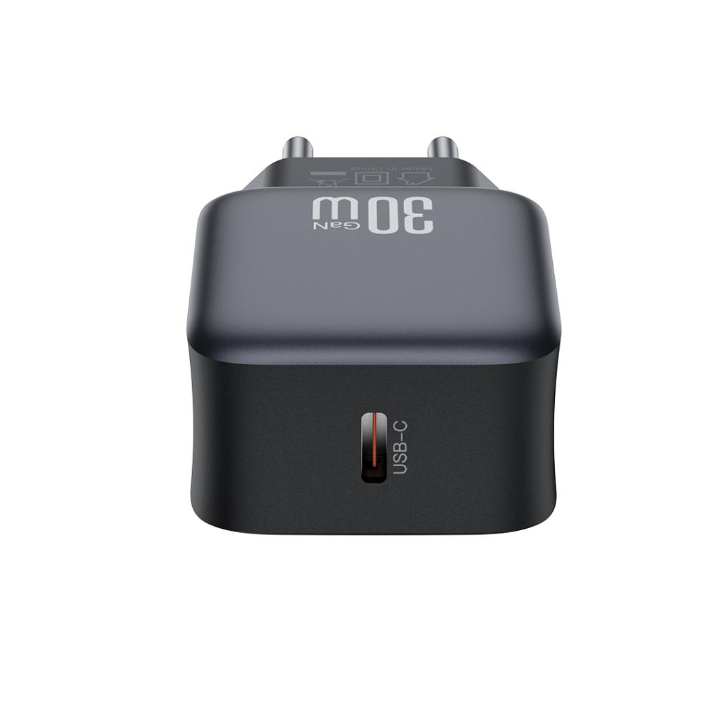 Netværksoplader XO Design L155, 30W, 3A, 1 x USB-C, Sort