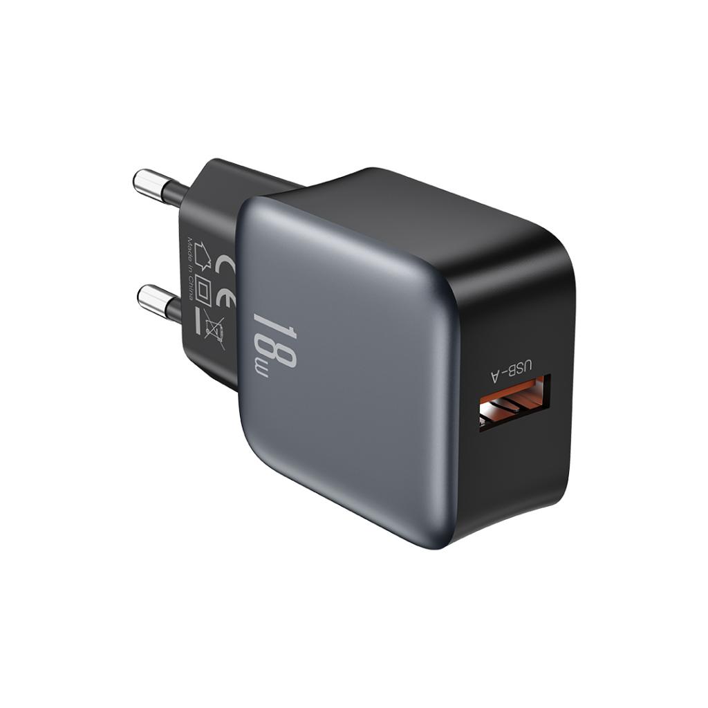 Netværksoplader XO Design L152, 18W, 3A, 1 x USB-A, Sort