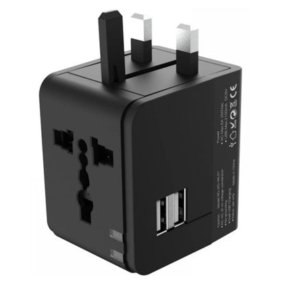 Netværksoplader XO Design WL01 Travel, 10.5W, 2.1A, 2 x USB-A, Sort