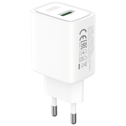 XO Design CE50 netoplader, 18 W, 3 A, 1 x USB-A, hvid