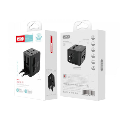 Netværksoplader XO Design WL01 Travel, 10.5W, 2.1A, 2 x USB-A, Sort