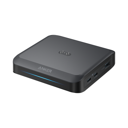 Anker ladestation til Prime eksternt batteri, 150W, 5A, 1 x Pogo Pin - 1 x USB-A - 2 x USB-C, Sort A1903G11