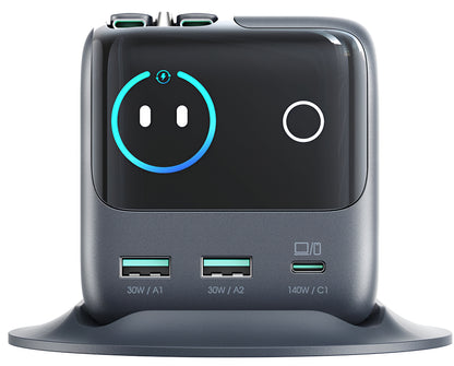 Opladerstation med USB-C kabel Joyroom Podix JR-TRD01, 140W, 1 x USB-C - 2 x USB-A, Grå