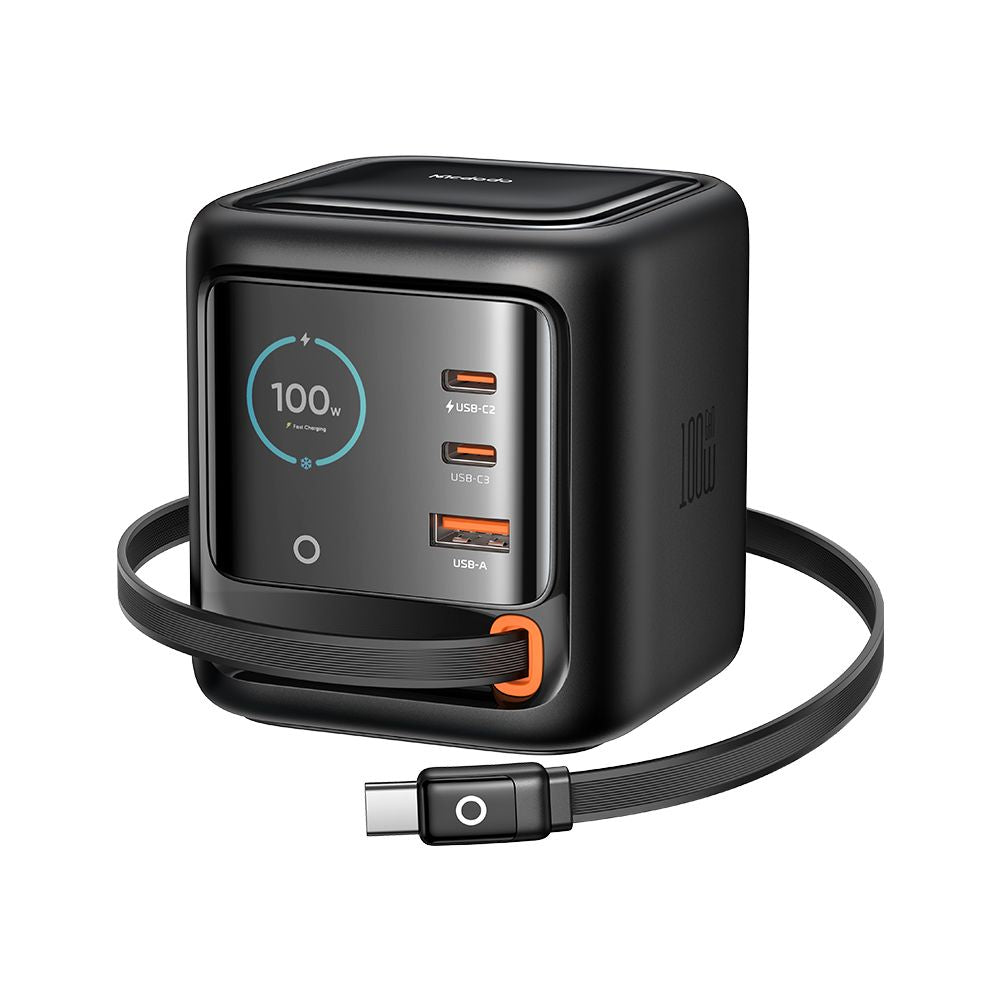 Opladerstation med USB-C-kabel Mcdodo FreeGo CH-1391 Display, 100W, 5A, 1 x USB-A - 2 x USB-C, Sort