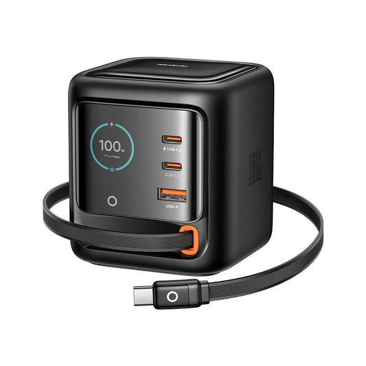Opladerstation med USB-C-kabel Mcdodo FreeGo CH-1391 Display, 100W, 5A, 1 x USB-A - 2 x USB-C, Sort