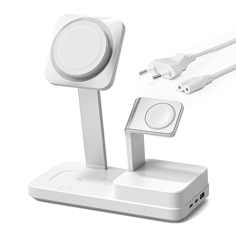 Opladerstation ESR CryoBoost QI 6in1, 100W, 2 x USB-A - 1 x USB-C, Hvid