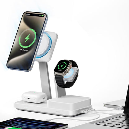 Opladerstation ESR CryoBoost QI 6in1, 100W, 2 x USB-A - 1 x USB-C, Hvid