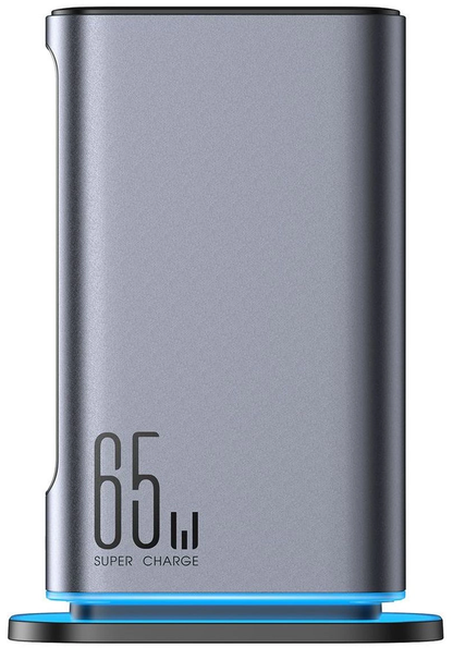 Joyroom JR-TCM02 UK Stationoplader, 65W, 3,25A, 2 x USB-A - 4 x USB-C, Grå