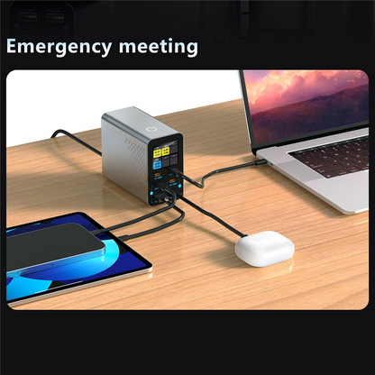 OEM WLX-G3 Stationoplader, 140W, 5A, 2 x USB-A - 4 x USB-C, Grå