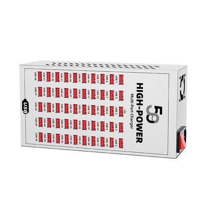 OEM WLX-T2A Stationoplader, 200W, 2.4A, 50 x USB-A, Sølv