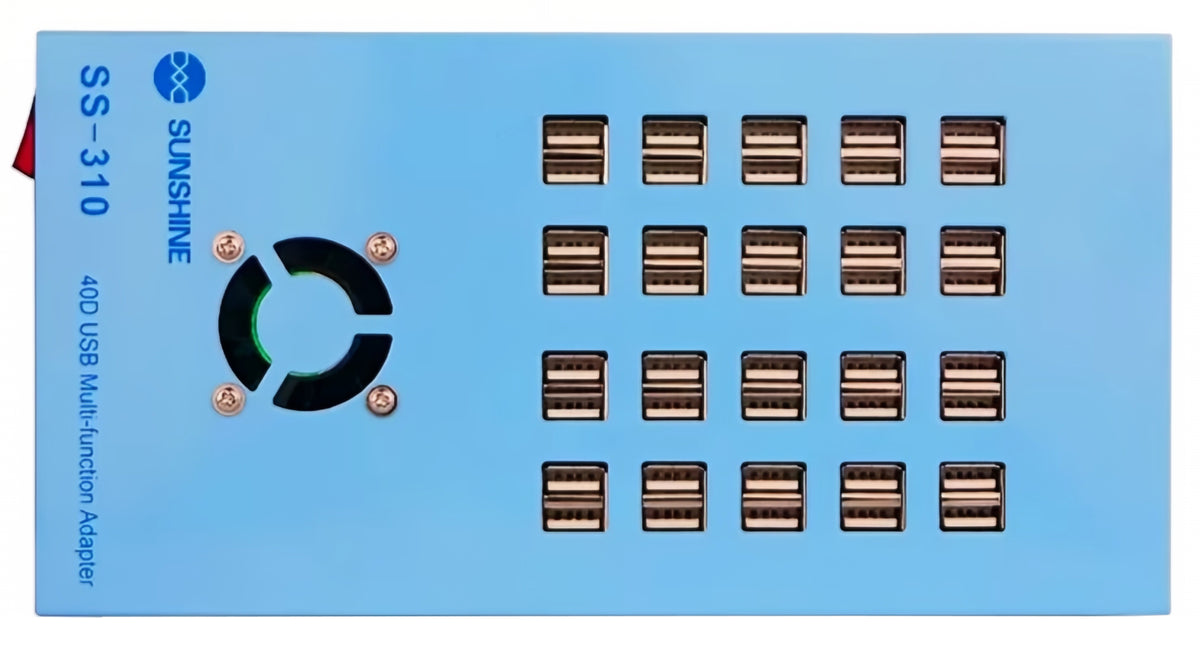 Sunshine SS-310 ladestation, 40 x USB-A, Blå