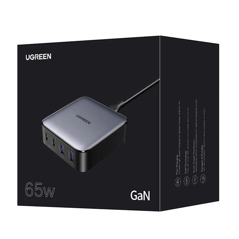 UGREEN CD327 Nexode opladerstation, 65W, 3.25A, 2 x USB-A - 2 x USB-C, Sort