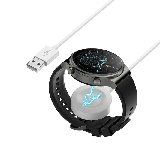Trådløs Oplader Techsuit THC1 til Huawei Watch Series, USB-A, Hvid