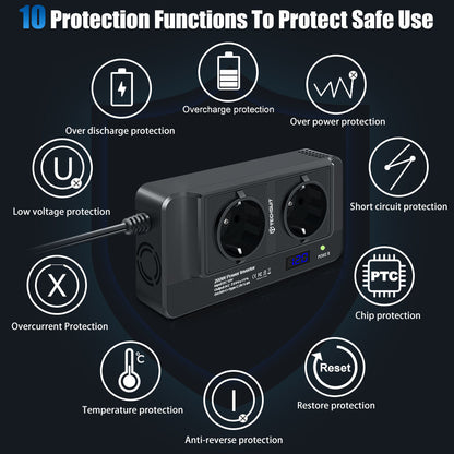 Elektrisk bilinverter Techsuit PowerDriveX, 200W