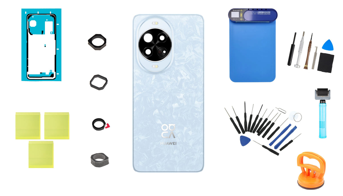 Huawei nova 14 Pro Crystal Blue batteridæksel sæt med servicepakke og dedikerede serviceværktøjer