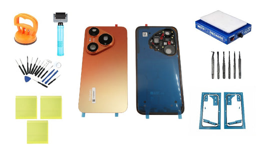 Batteridækselkit til Huawei Pura 90s Pro Orange Soda Service Pack og dedikeret serviceværktøj
