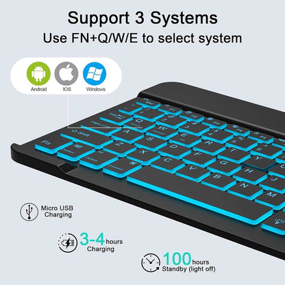 Techsuit AirCombo WKM1 Wireless Keyboard Mouse Kit, BT / Wi-Fi, Black