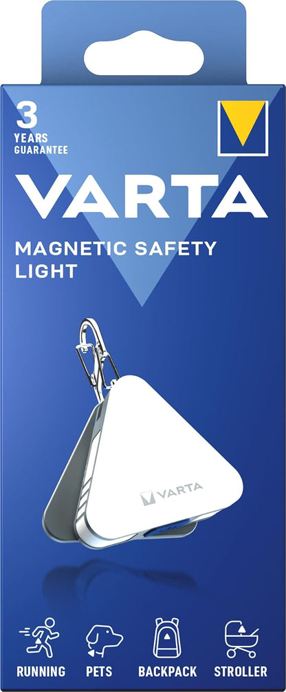 Varta Magnetic Safety Light LED nøgleringslampe, 25lm, Sølvfarvet