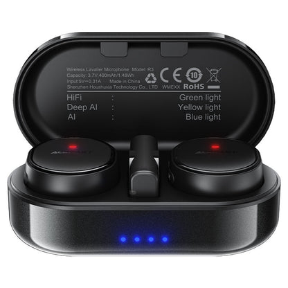 Lavaliermikrofon Acefast R3, USB-C, sæt med 2 stykker, sort