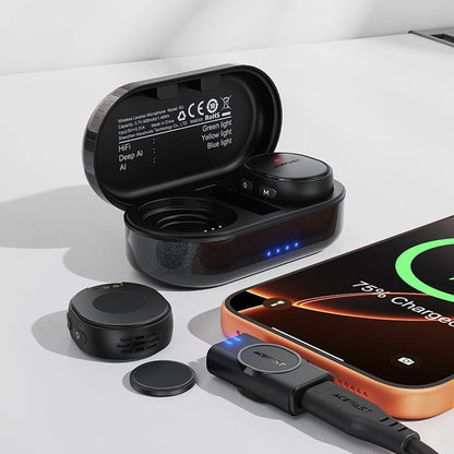 Lavaliermikrofon Acefast R3, USB-C, sæt med 2 stykker, sort