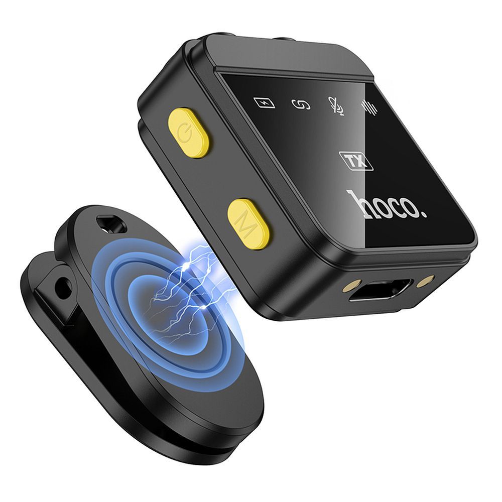 Lavaliermikrofon HOCO L17, USB-C / Lightning, Sæt med 2 stykker, Sort