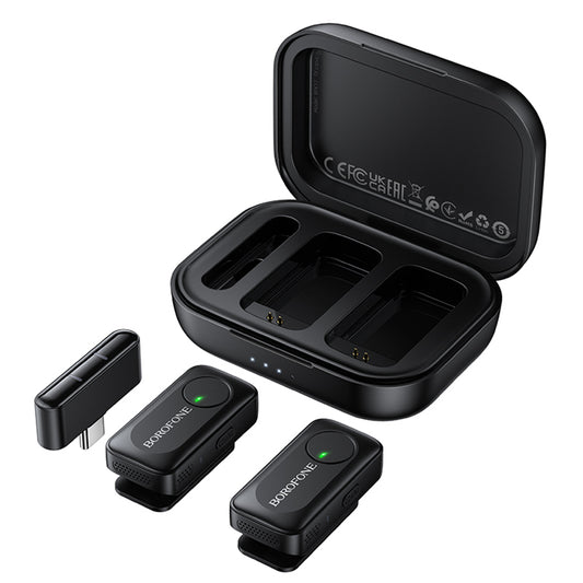 Borofone BFK17 Lemai Lavalier, USB-C, Sæt med 2 stk., Sort