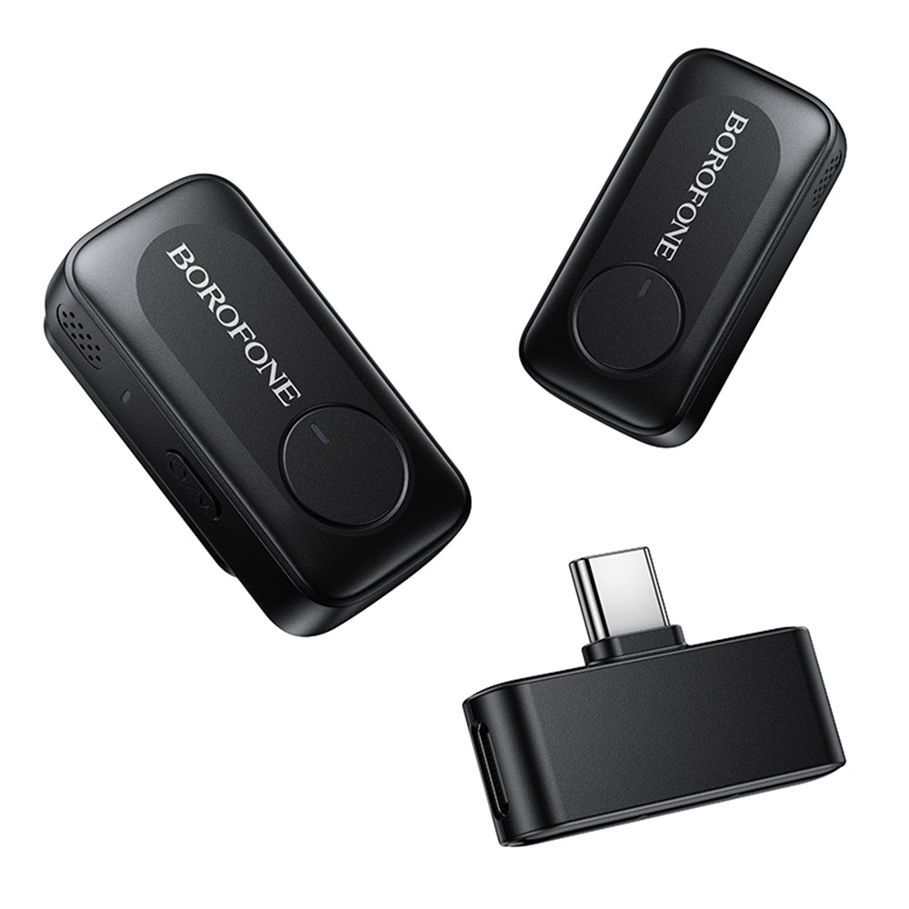 Borofone BFK17 Lemai Lavalier, USB-C, Sæt med 2 stk., Sort