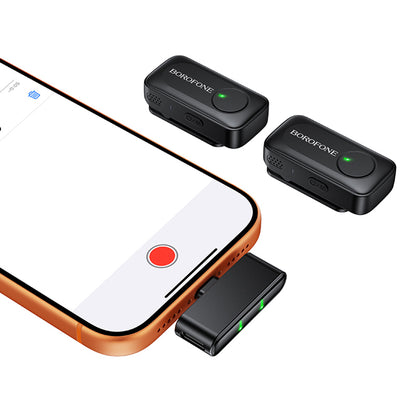 Borofone BFK17 Lemai Lavalier, USB-C, Sæt med 2 stk., Sort