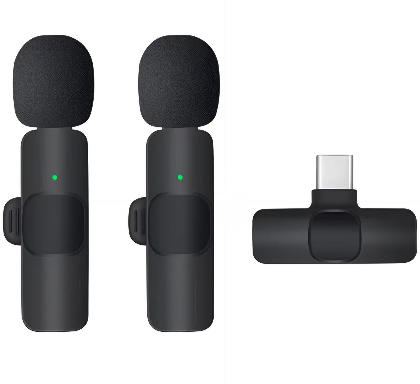 Lavaliermikrofon OEM K1, USB-C, Sæt med 2 stk., Sort