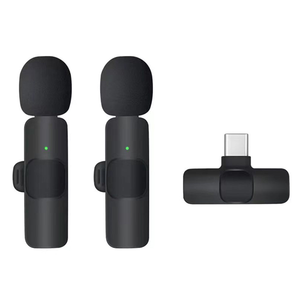 Techsuit LW2 Lavalier, USB-C, Sæt med 2 stk., Sort