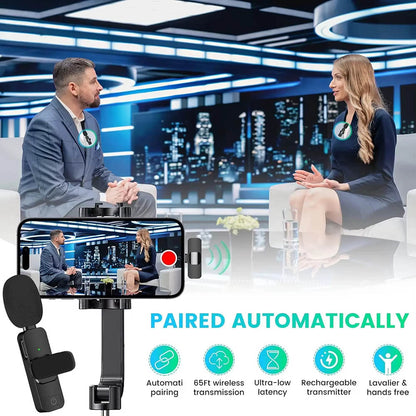 Techsuit LW2 Lavalier, USB-C, Sæt med 2 stk., Sort