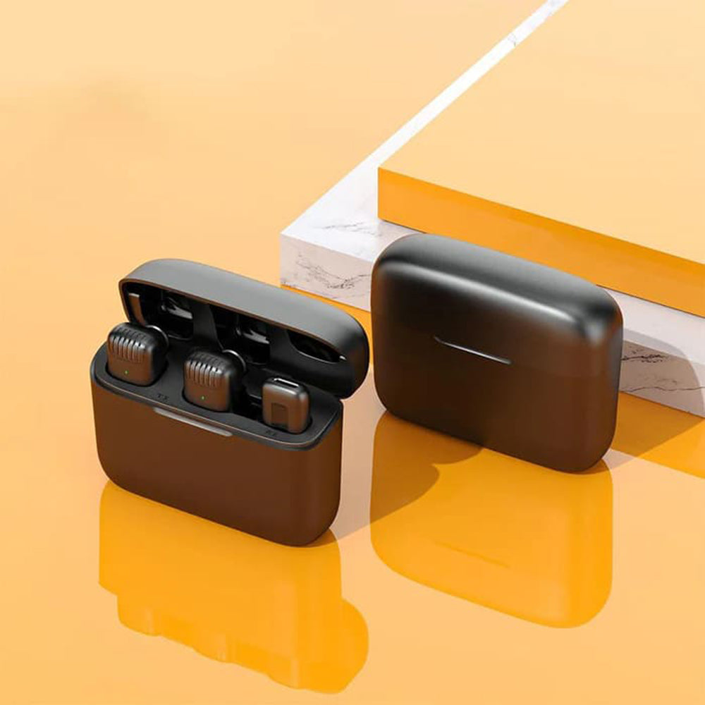 Techsuit LW4 Lavalier, USB-C, Sæt med 2 stk, Sort