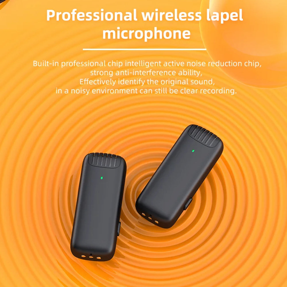 Techsuit LW4 Lavalier, USB-C, Sæt med 2 stk, Sort
