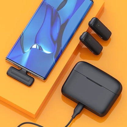 Techsuit LW4 Lavalier, USB-C, Sæt med 2 stk, Sort