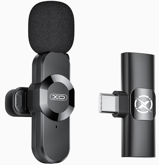Lavaliera XO Design MC14 Dual, USB-C / Lightning, Sæt med 2 stk, Sort