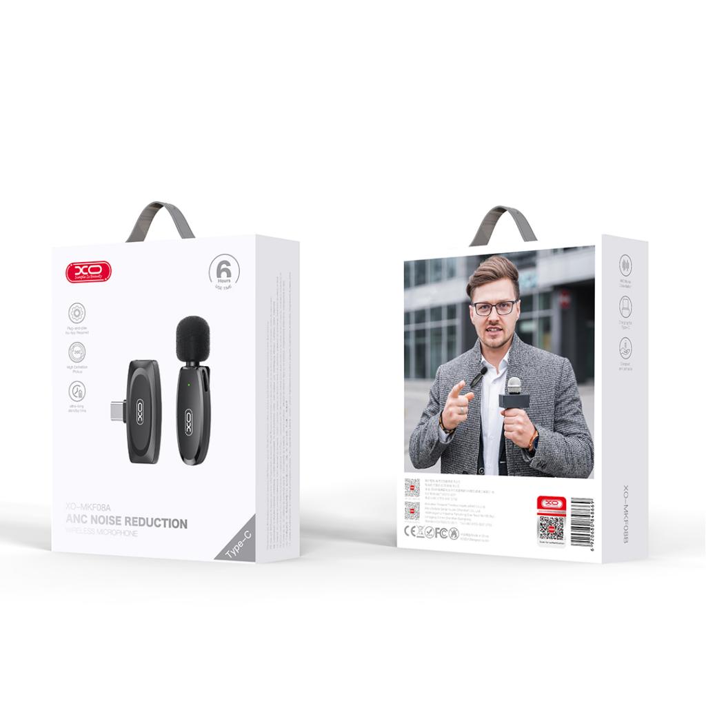 Lavaliermikrofon XO Design MKF08A, USB-C, Sort