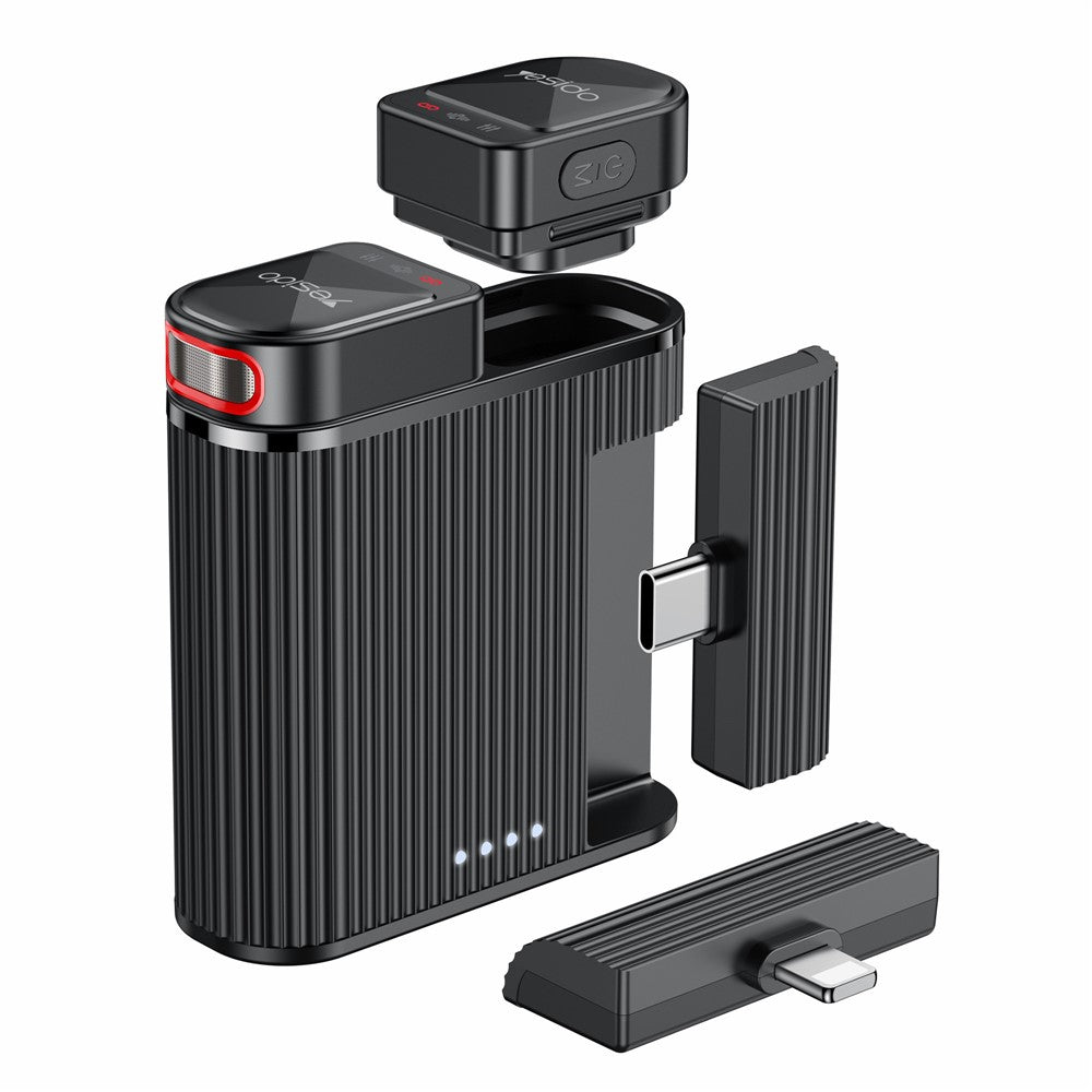 Lavaliermikrofon Yesido KR19, USB-C / Lightning, Sæt med 2 stykker, Sort