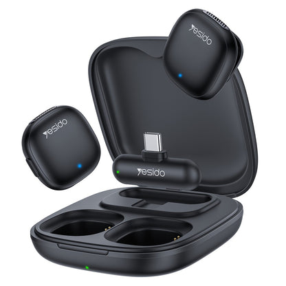 Lavaliermikrofon Yesido KR21, USB-C, Sæt med 2 stykker, Sort