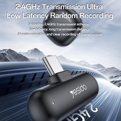 Lavaliermikrofon Yesido KR21, USB-C, Sæt med 2 stykker, Sort