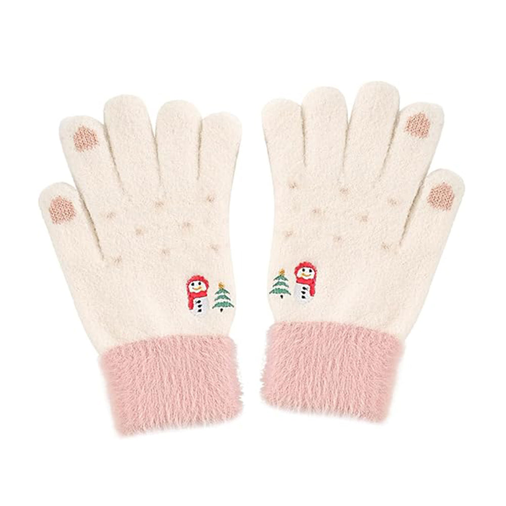 Vinterhandsker til damer med touchfunktion Techsuit ST0011, størrelse 17 cm, hvide