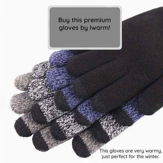 Iwarm ST0018 Taktile Vinterhandsker, Størrelse 23 cm, Grå