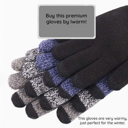 Iwarm ST0018 Taktile Vinterhandsker, Størrelse 23 cm, Sorte