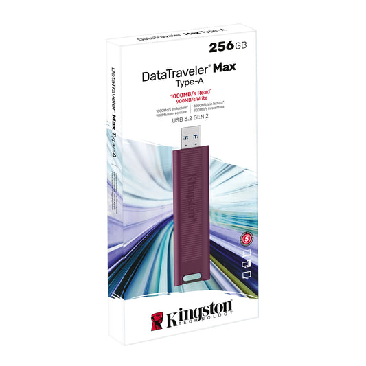 Ekstern USB-A 3.2 Kingston DT Max hukommelse, 256Gb DTMAXA/256GB
