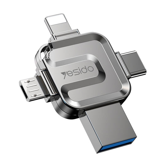 Ekstern hukommelse USB-A 3.0 / Lightning / USB-C / microUSB Yesido FL15, 128Gb