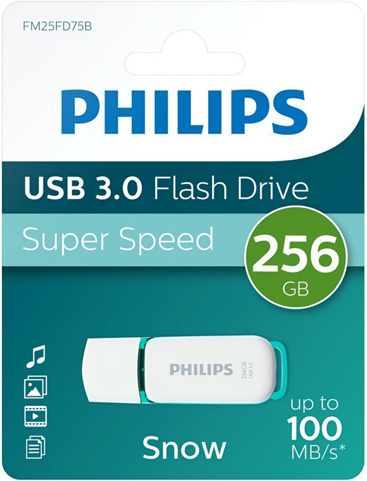 Ekstern Hukommelse USB-A 3.0 Philips Snow Edition, 256Gb PHMMD256GBS200U3