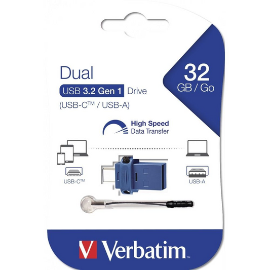 Ekstern Hukommelse USB-A 3.0 / USB-C Verbatim StoreNGo, 32Gb 49966