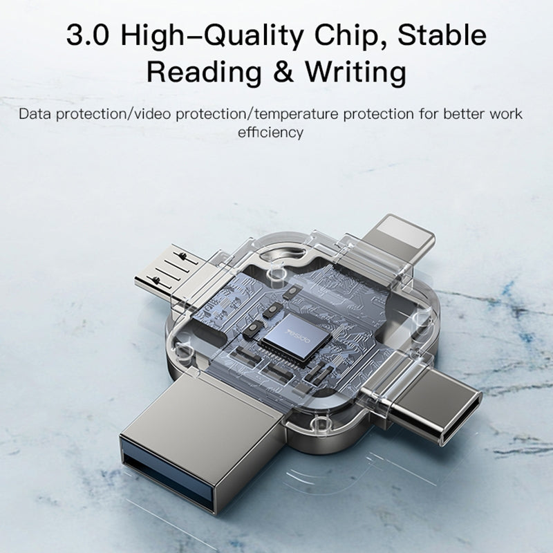 Ekstern hukommelse USB-A 3.0 / Lightning / USB-C / microUSB Yesido FL15, 16Gb